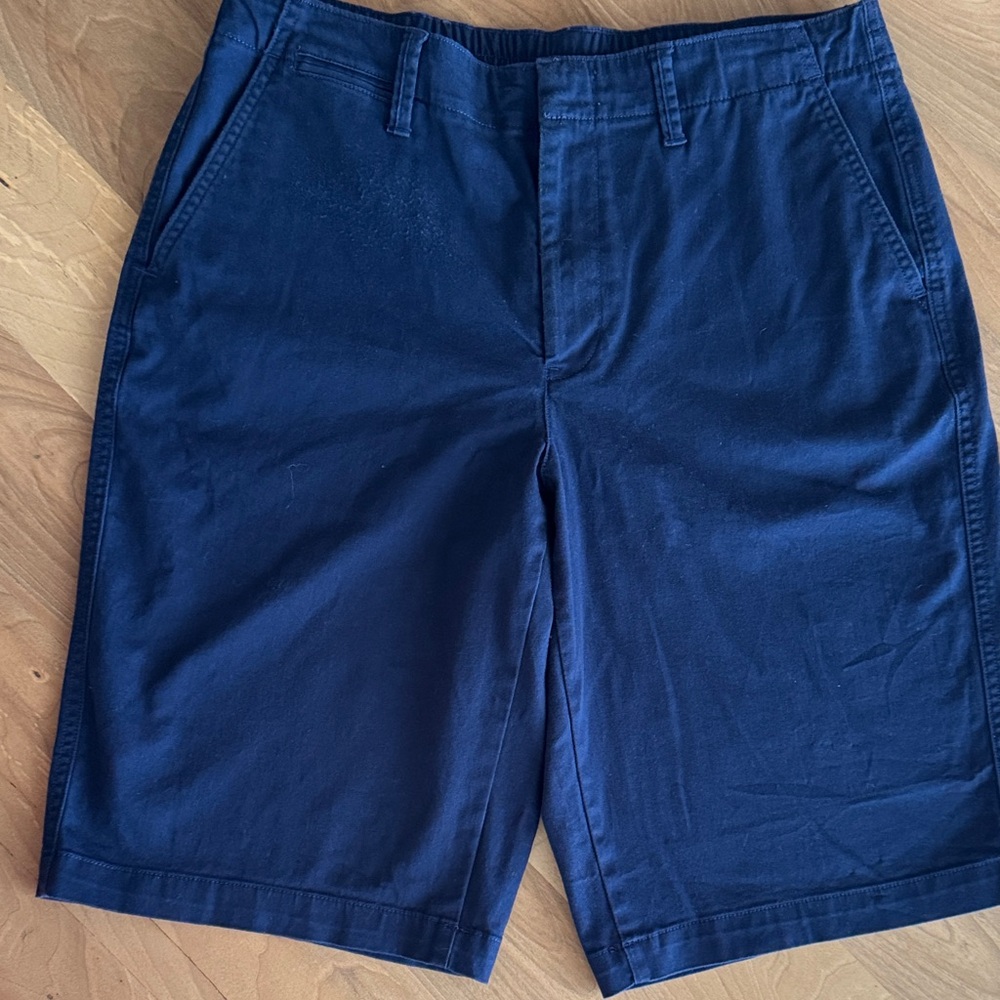 Lands' End Women's Navy Flat Front Shorts